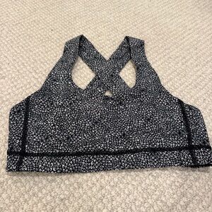 Lululemon Black and White Racerback Sports Bra